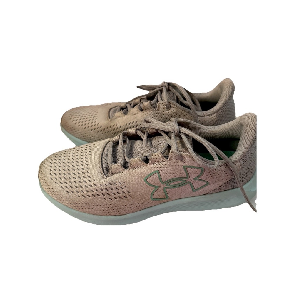 Under Armour Charged Women's Running Shoes Gray Light Green Mesh Size 10